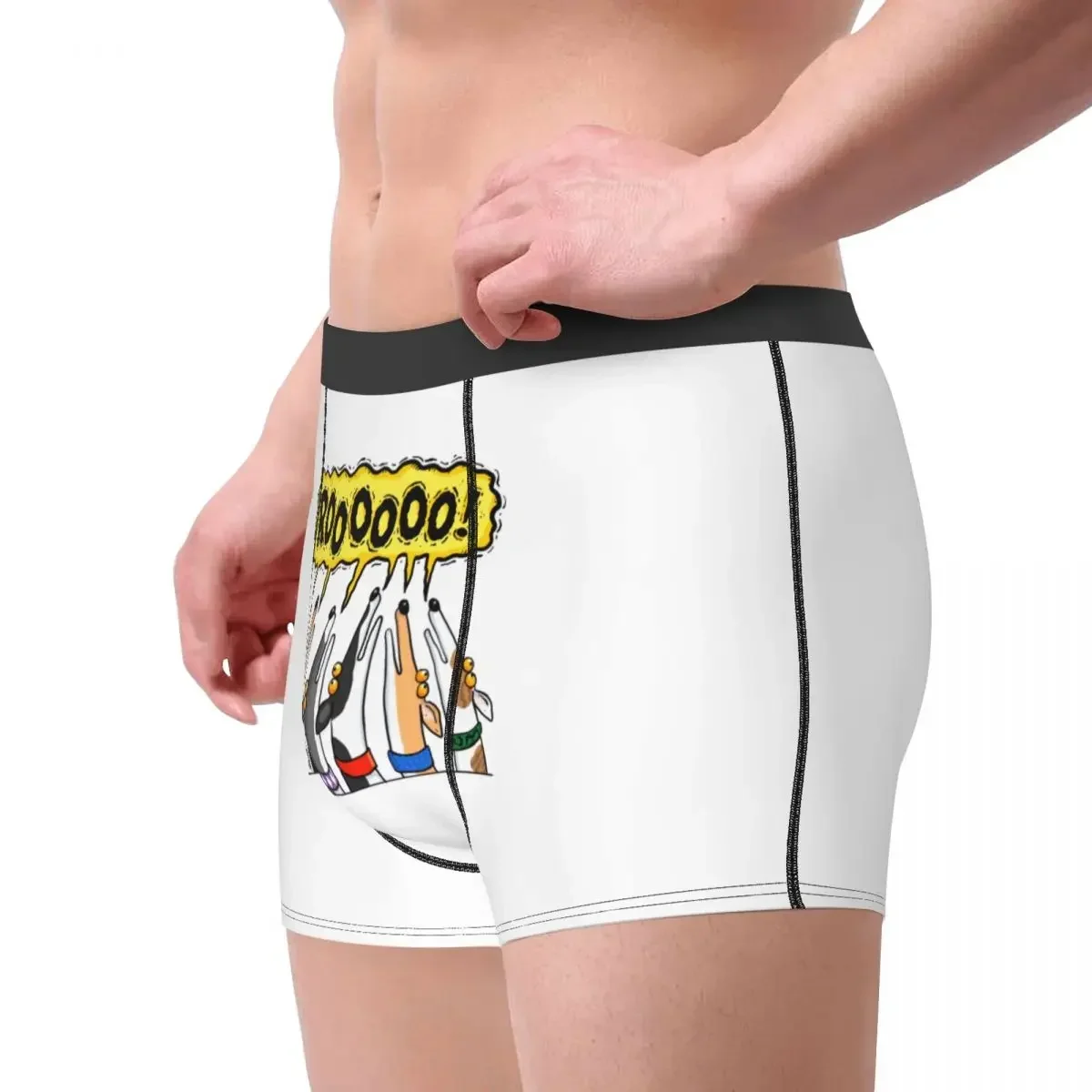 ¡Divertido bóxer roooo! Pantalones cortos de Galgo para hombre, ropa interior, suave, S-XXL