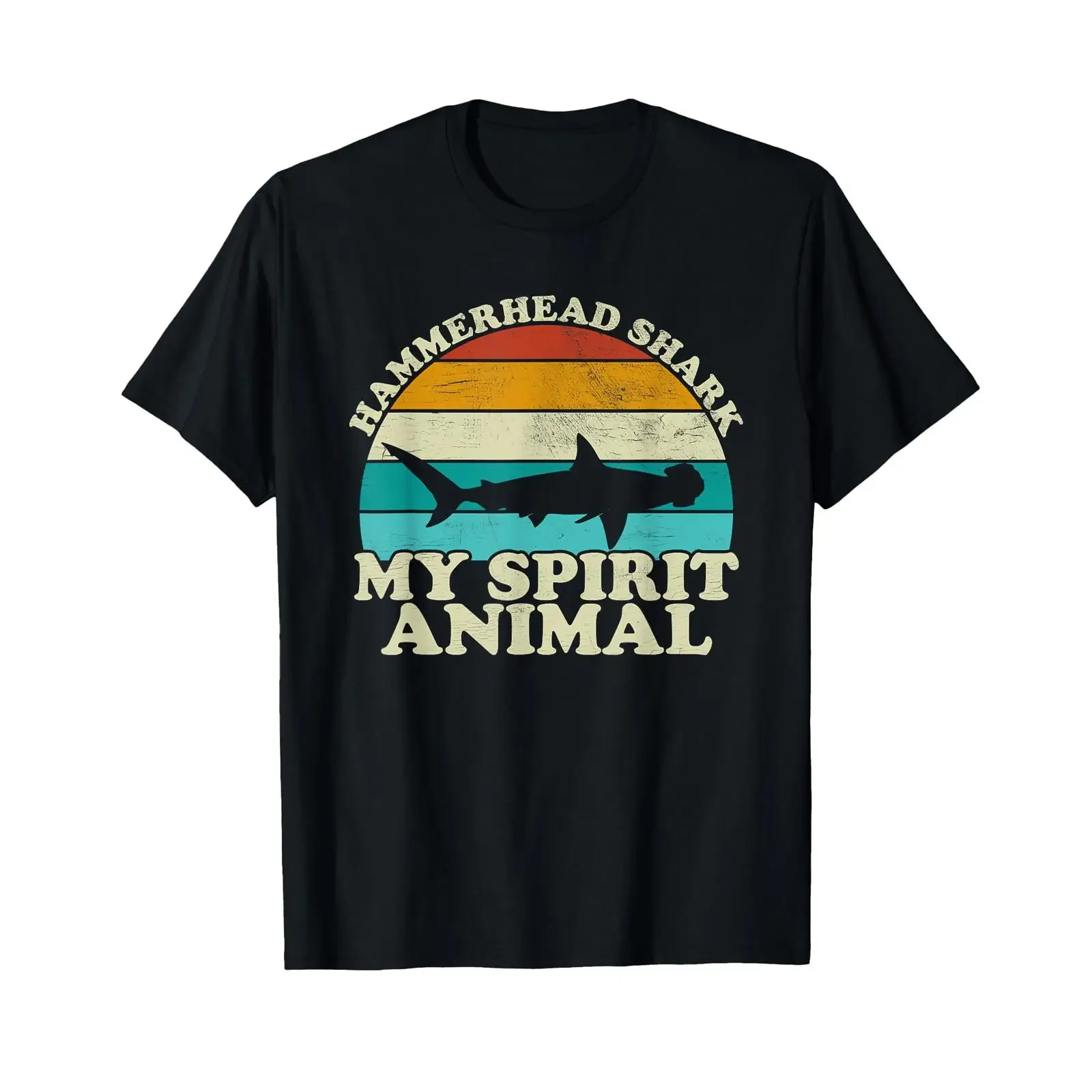 Hammerhead Shark My Spirit Animal Vintage Fish Fishing T Shirt vintage Washed Casual Stretched designer clothes Versatile
