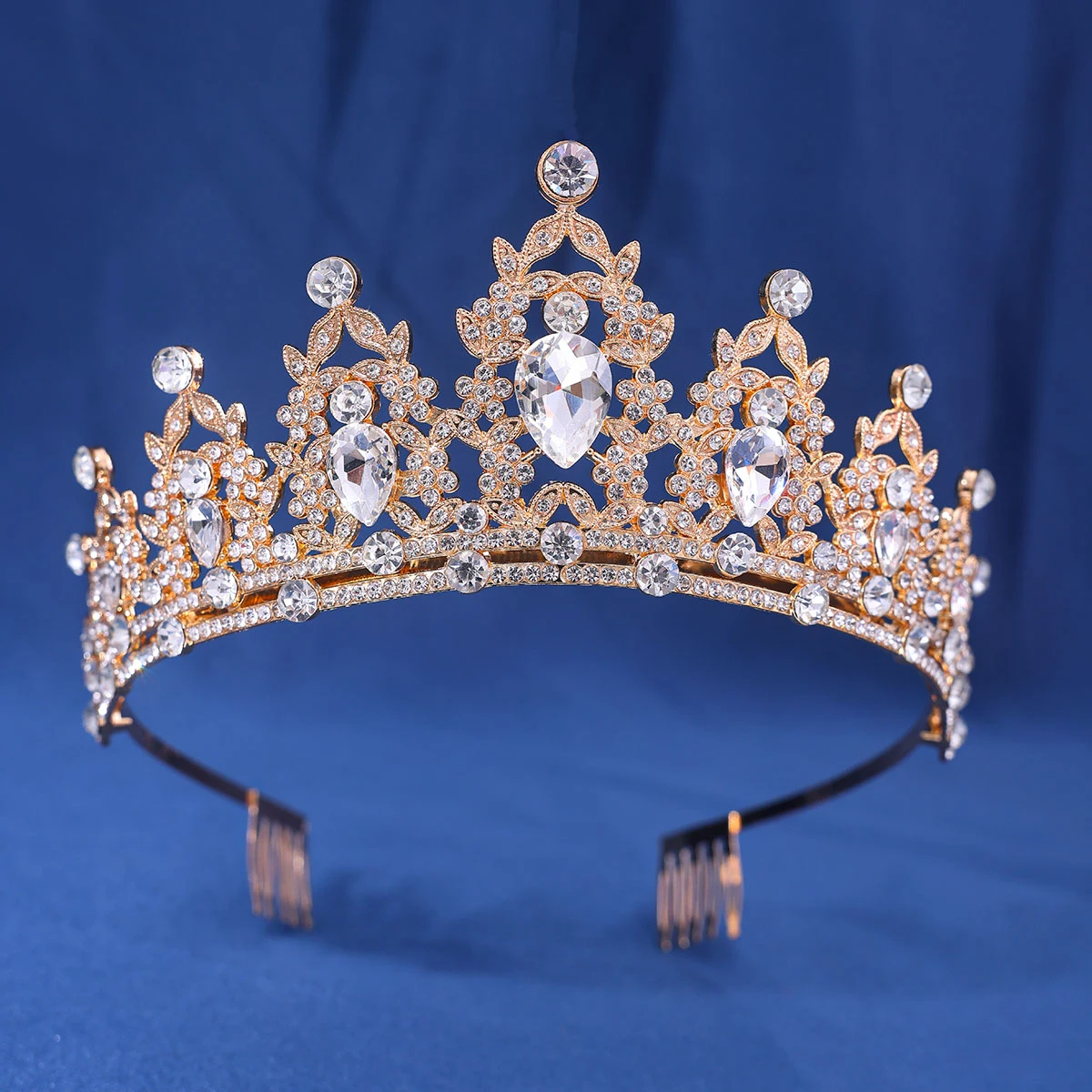 Accessori per capelli da sposa copricapo corone di strass di cristallo con pettini Queen Princess Diadems diaras Head Jewelry