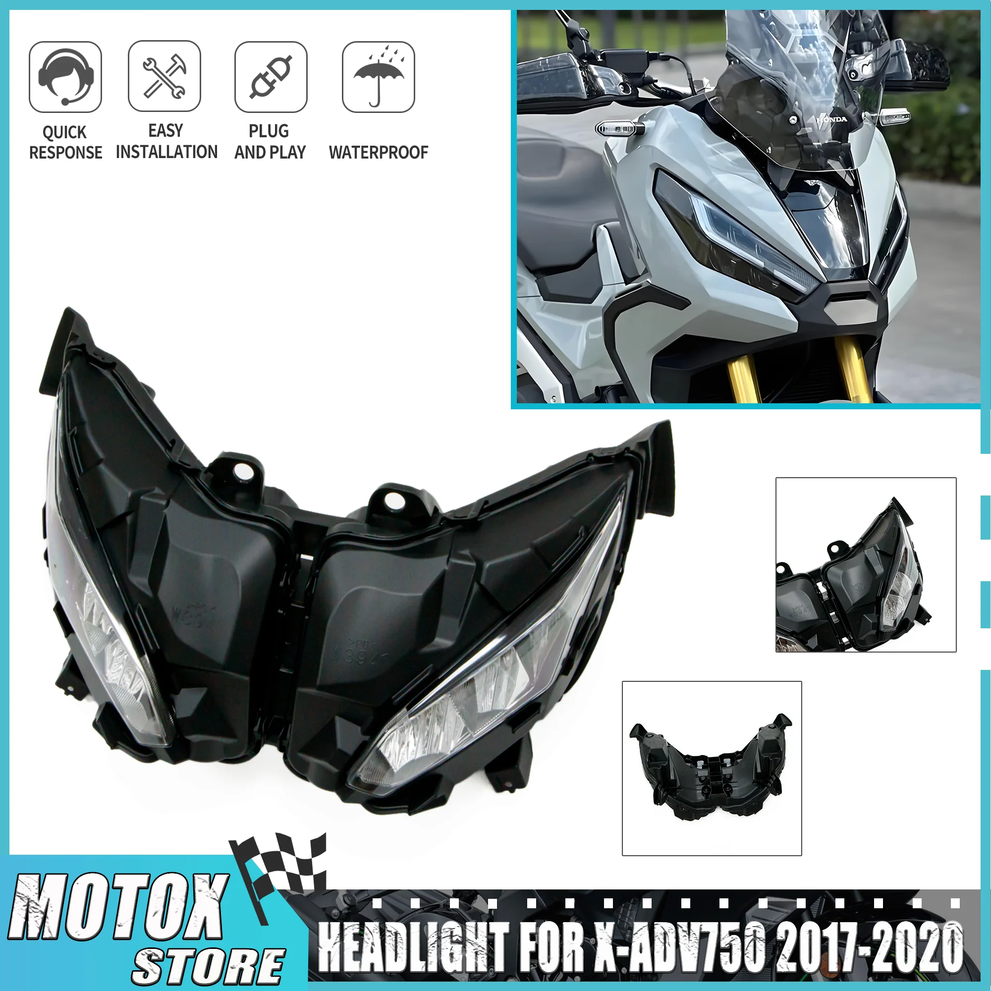 Gruppo faro anteriore adatto per Honda X-ADV750 XADV 750 2017 2020 Lampada frontale X-ADV 750 2018 2019 Faro moto