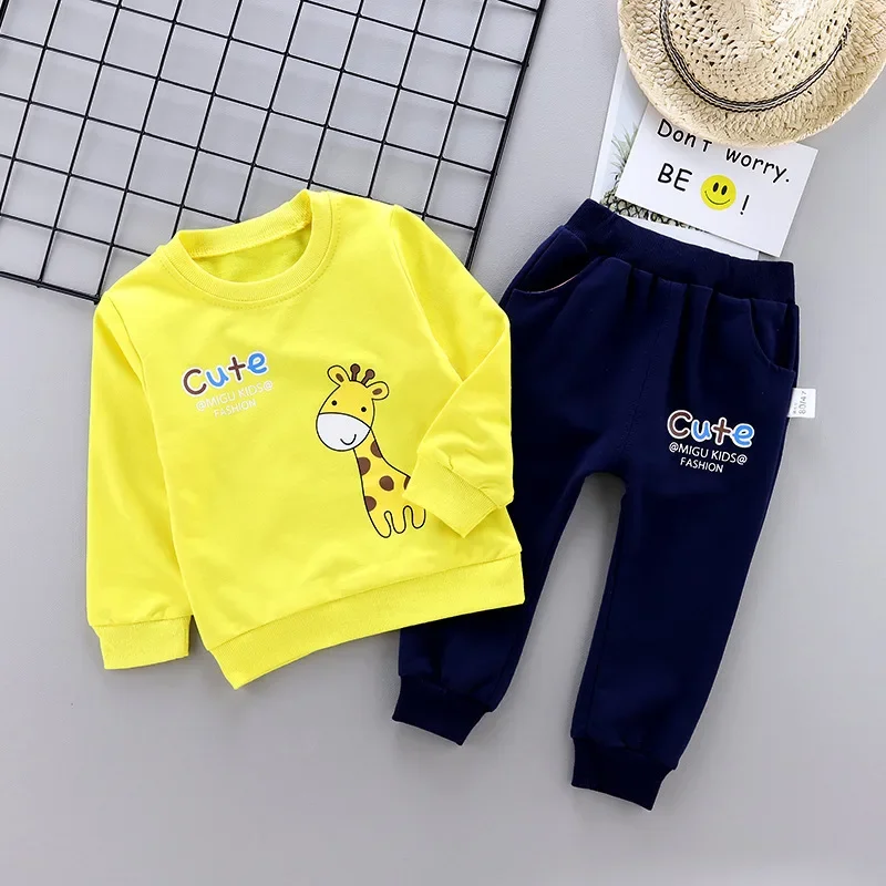 Ropa Deportiva informal para niños, Conjunto de camiseta y pantalones de dibujos animados, 2 piezas, primavera y otoño, novedad