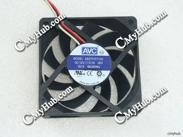 For AVC DE07015T12U 003 DC12V 0.7A 7015 7CM 70MM 70X70X15MM 3pin Cooling Fan DE07015T12U-003 DE07015T12U 003