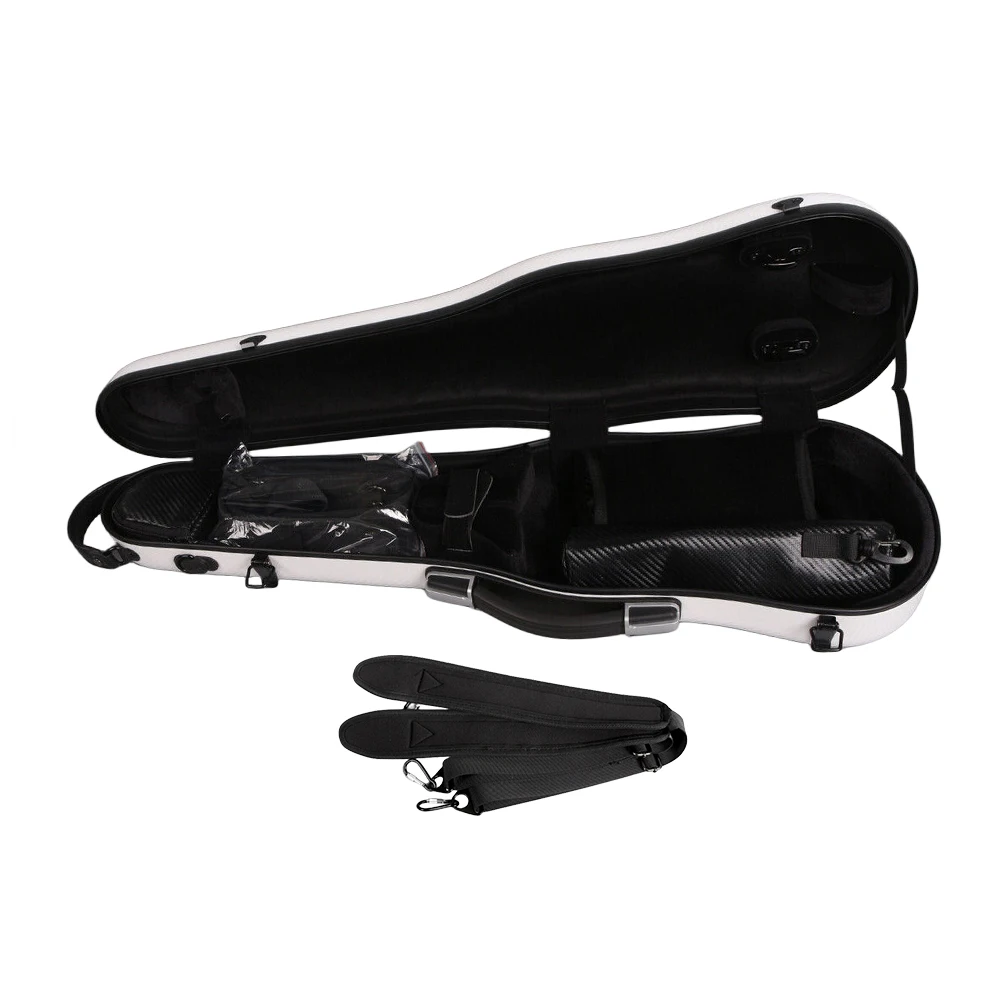 New Violin Case 4/4 Full Size Hard Carbon Fiber shell violin box Light Duarble Handles Back Straps hard #US