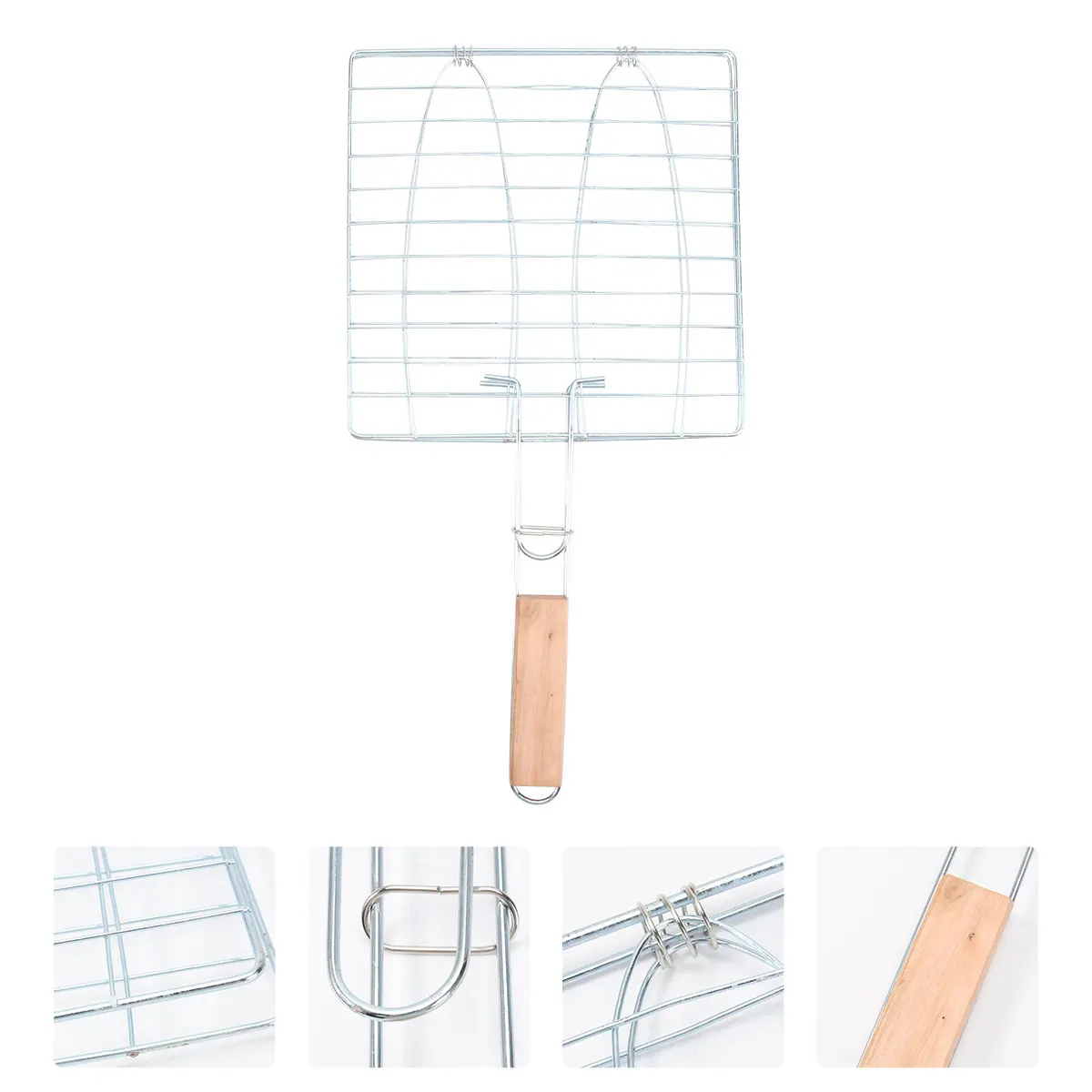 

Grilling Basket BBQ Net 43x22 5x2cm Fish Barbecue Thick Food Tools Heat Resistant Large Surface Adjustable Design Easy Storage
