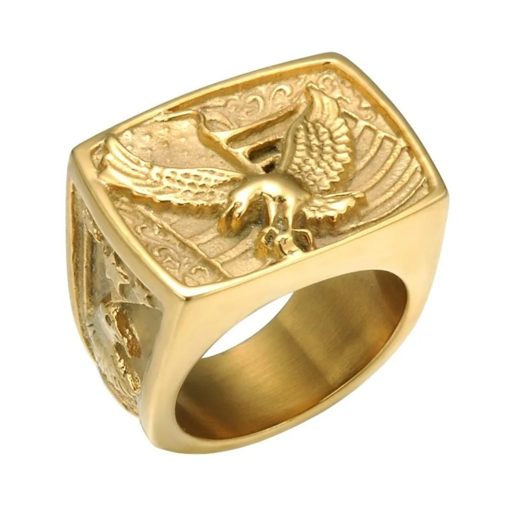 New Paragraph Simple Niche Europe and The United States Punk Eagle Ring Personality Fashion Trend Hip-hop Men's RingPartyJewelry