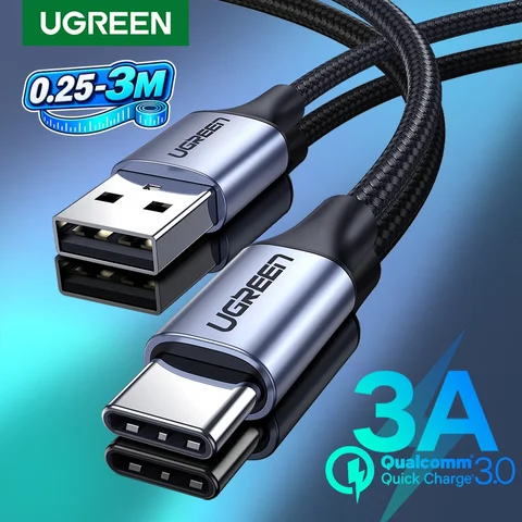 UGREEN USB Type C кабель 3A для быстрой зарядки и передачи данных — детальный вид товара