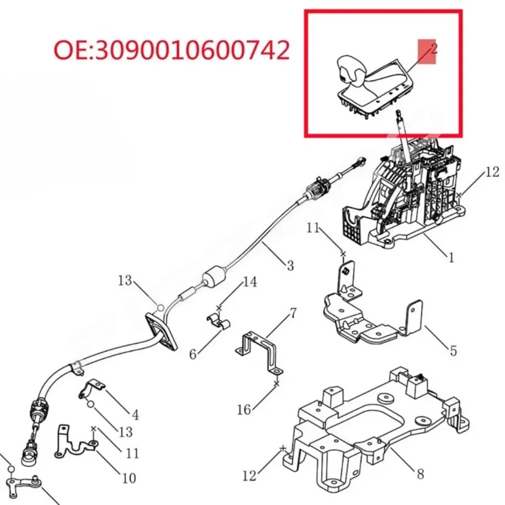 3090010600742 6AT Shift Lever Assembly Gear Dust Cover with Handball for Geely Borui GE MHEV Brand New Genuine