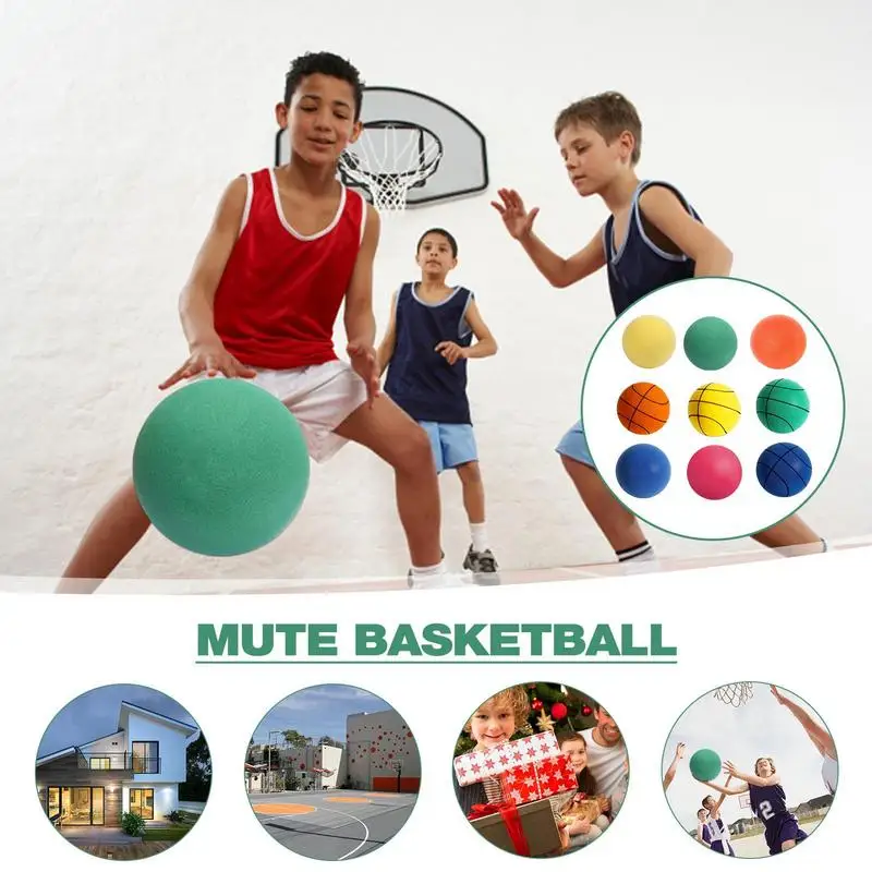 

Diameter 24cm Silent Basketball Foam Sports Ball Indoor Mute Basketball Children Sports Outdoor Foam Toys Baby Silent Bounce