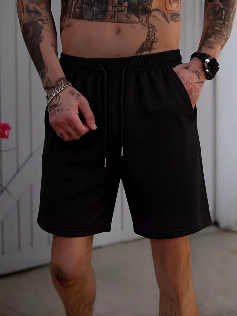 

Мужские летние спортивные шорты унисекс с эластичным поясом, однотонные, свободного кроя, базовые, универсальные