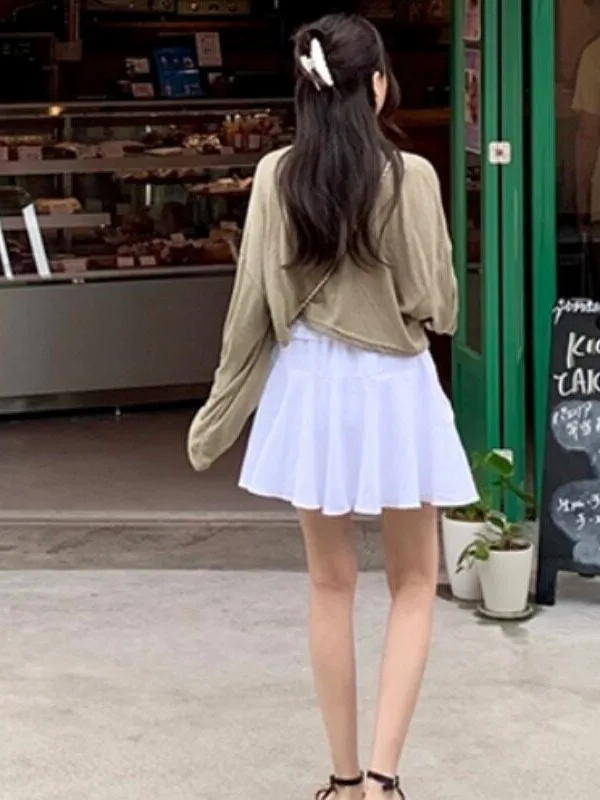 Drawstring Elastic Waist Shorts Skirt Women's Korean Style Casual Fashion Spring Autumn Winter Seasonal Online Exclusive