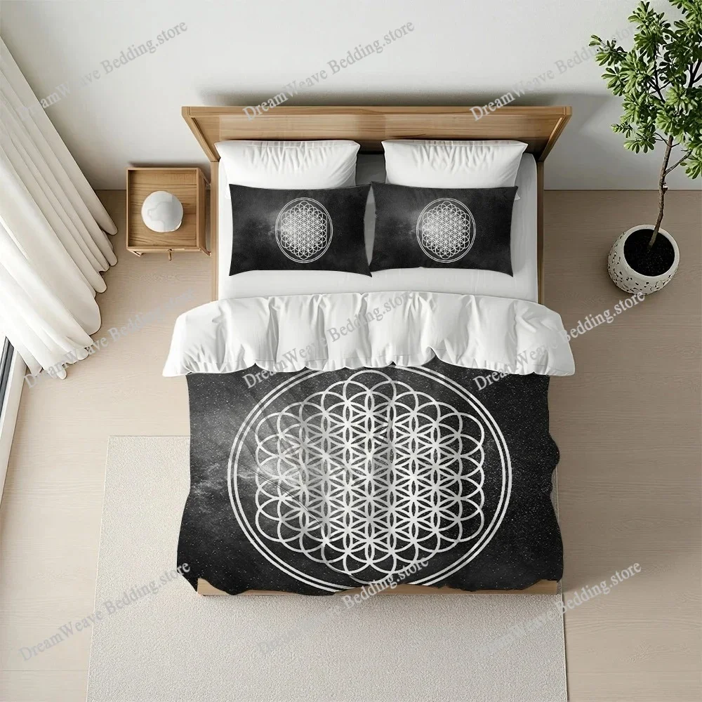 B-Bring Me The H-Horizon Duvet Cover Set Home Style Bedding Soft Laundry Cotton Bed Student Dormitory Gift