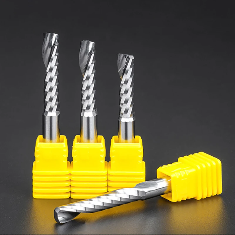

1/3/5Pcs 6mm Single Flute End Mill For High Density Fiberboard Cutting CNC Wood Router Engraving Tool