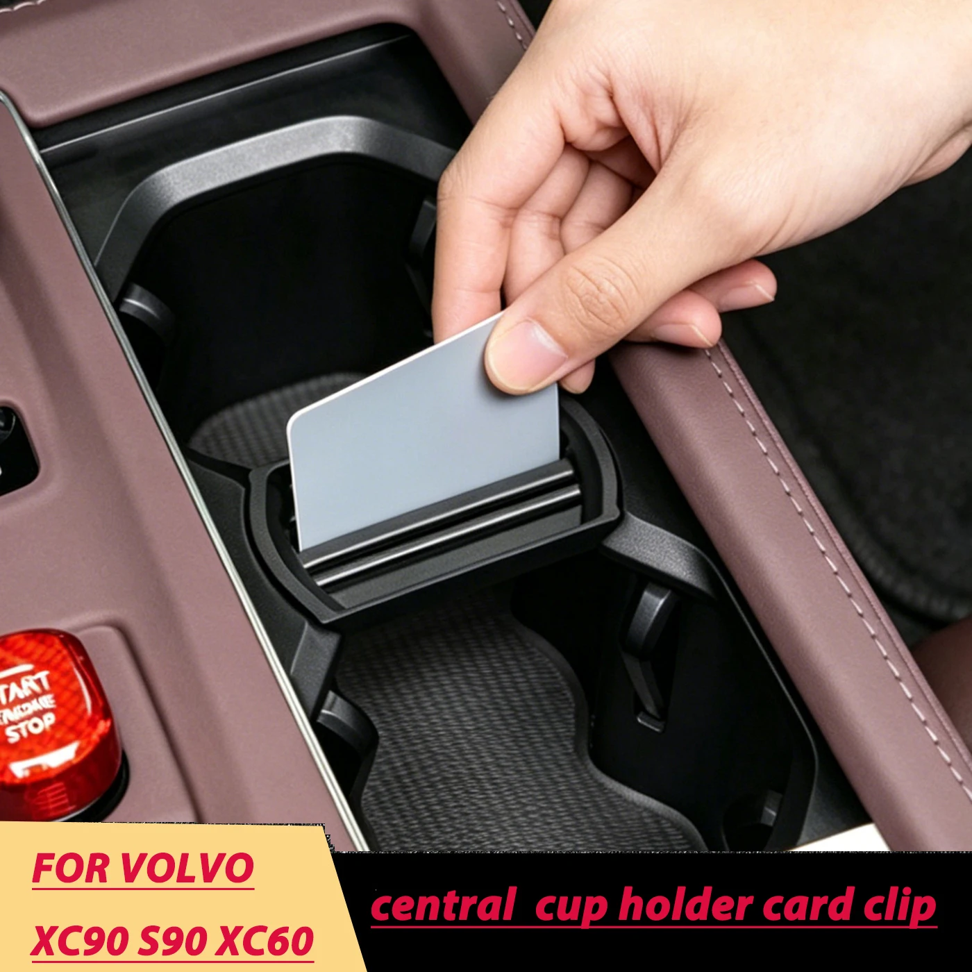 For 26 models of Volvo XC90 S90 XC60 central control cup holder card clip for storing automotive supplies