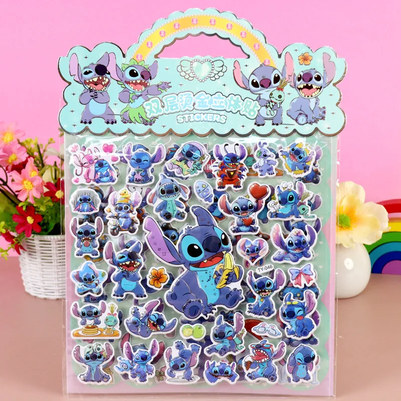 6 Bags 3D Stickers Stitch Double Layer Gold Stickers Relief Sticker Scrapbooking DIY Handbook Journaling Decor Kawaii Stickers