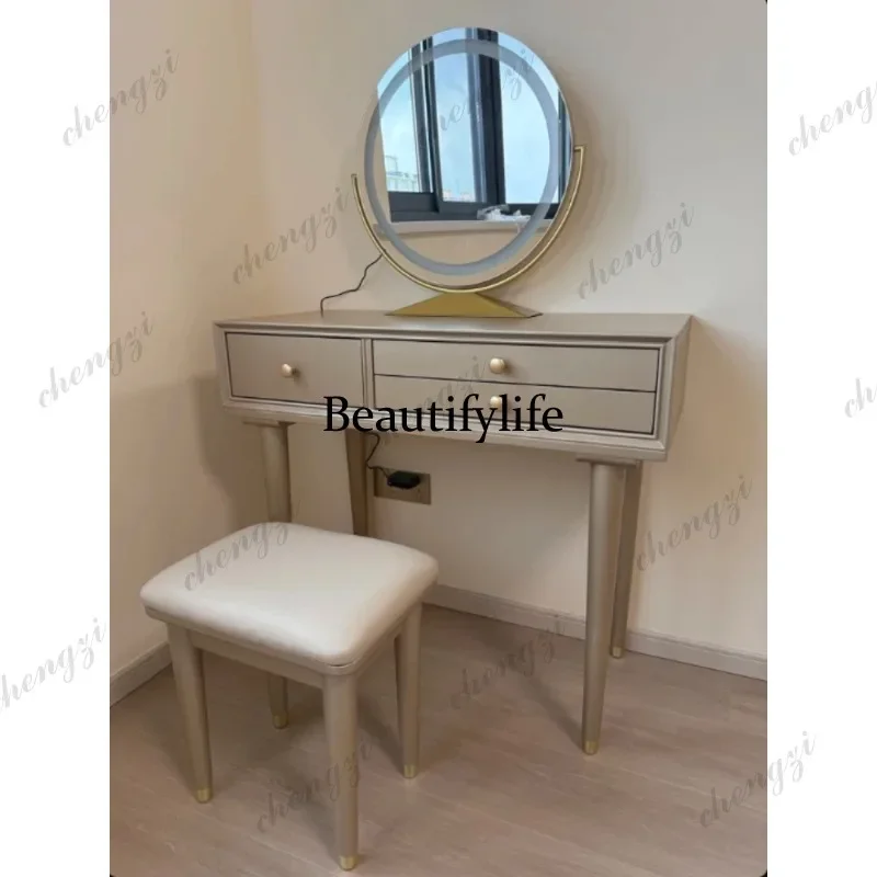 X188 Light luxury American style solid wood dresser stool set bedroom dressing table makeup vanity desk Toiletries tables furnit