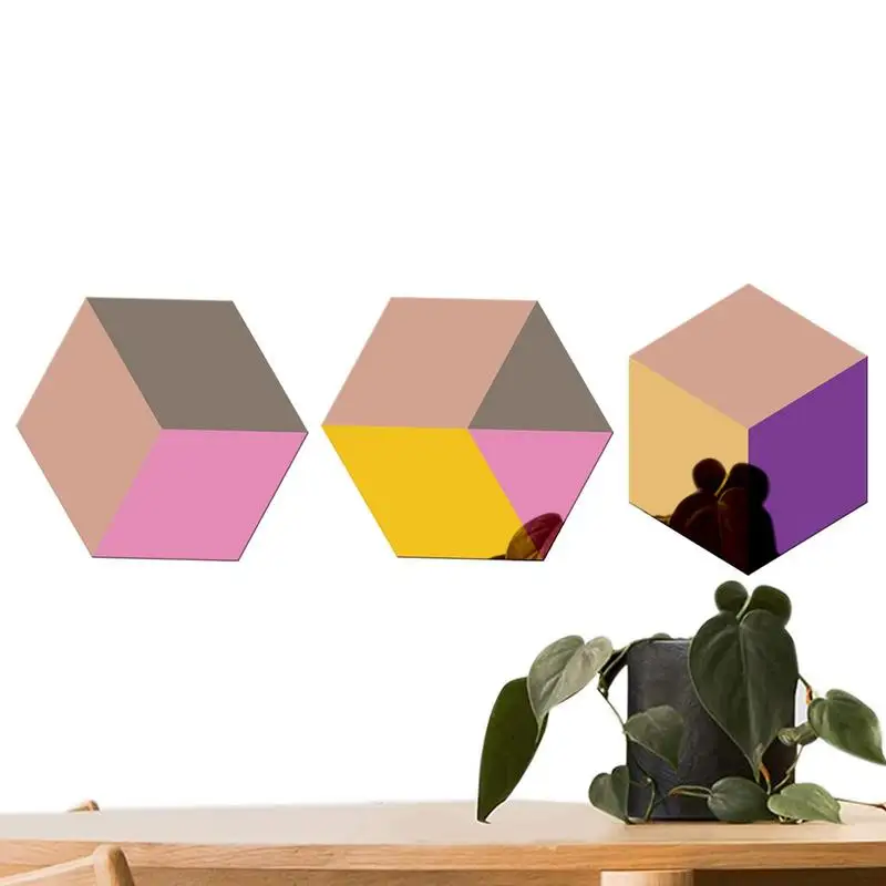 

Colored Acrylic Sheets Hexagon Colored Sheets Wall Sticker Cartoon Acrylic Mirror For Bathroom Corridor Wardrobe Dressing Table