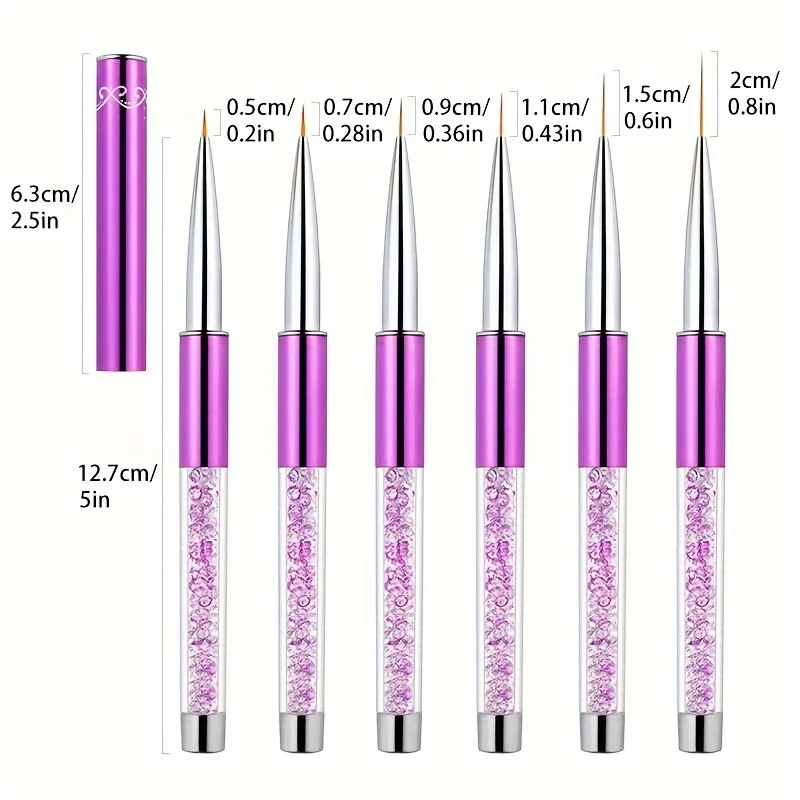 Pinceaux pour manucure et pédicure, stylo à tremper la poudre acrylique, stylo à dessin pour peinture des ongles, 1 pièce