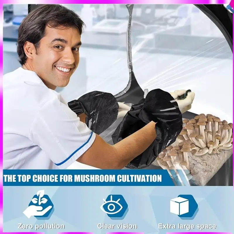 N96R خيمة كبيرة لصندوق الهواء الساكن لزراعة الفطر - محطة عمل هوائية نظيفة كبيرة مقاس 38 × 20 × 25 بوصة، غطاء تدفق لأكياس نمو الفطر