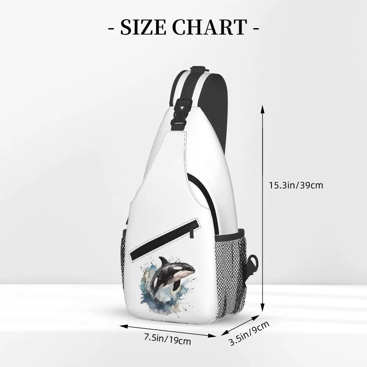 Orca Aquatic Sea Ocean - Top Tees Killer Whale Chest Bag Hombres Sling Crossbody Mochila Pecho Bolsa Senderismo Daypack Bolso de hombro