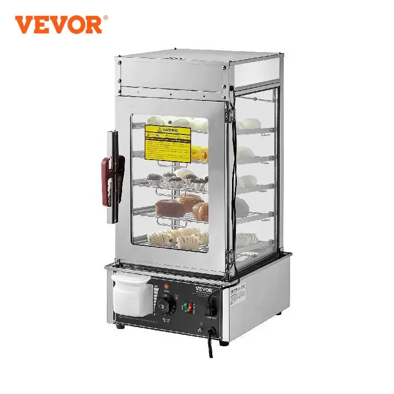 

VEVOR Commercial Food Warmer Display Food Steamer Bun Warmer Machine Temperature Control Stainless Steel Steamed Buns Warmer