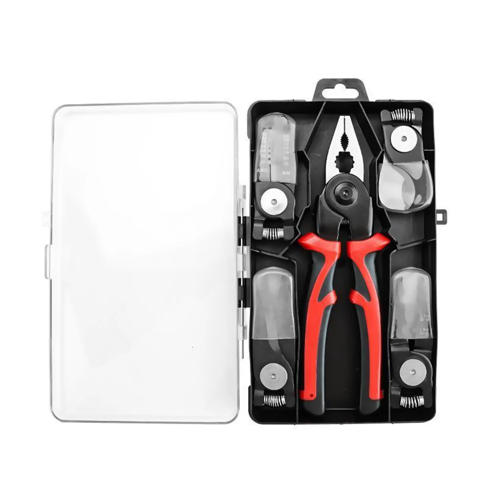 5 in 1 Wire Stripping Pliers Replaceable Cable Wire Stripper Cutter Portable Multifunctional Pliers Non-Slip Handle Hand Tools