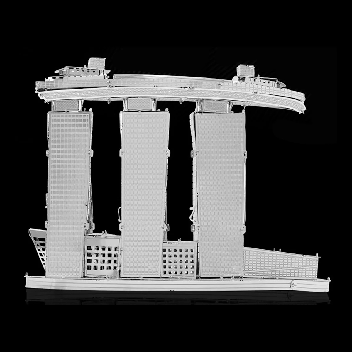 เกมปริศนาโลหะสำหรับเด็กแซนด์โรงแรม3D ชุดโมเดลจิ๊กซอว์ตัดด้วยเลเซอร์แบบทำมือ