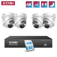 ZOSI 8MP/5MP PoE Security IP Cameras System 8 Ports 16CH 4K CCTV NVR Person/Vehicle Detect Out/Indoor Video Surveillance Camera