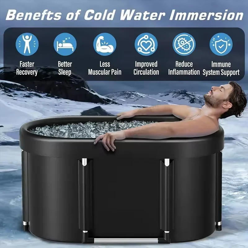 

Foldable Ice Bath Tub for Athletes Multiple Layered Portable Outdoor Cold Plunge Tub for Recovery,Cold Plunge for Family