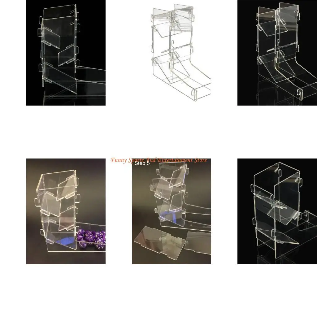 

C4DE 1Pc Transparent Tower DIY Board Game Rolling Tower MTG Games Rolling Tower