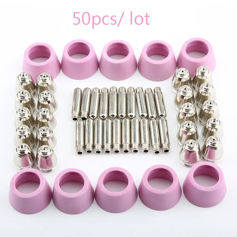 25pcs /50pcs /Lot SG 55 AG 60 Plasma KIT Plasma Nozzles, Plasma TIPS, for Plasma Cutter CUT50A 60A Cutting Machines