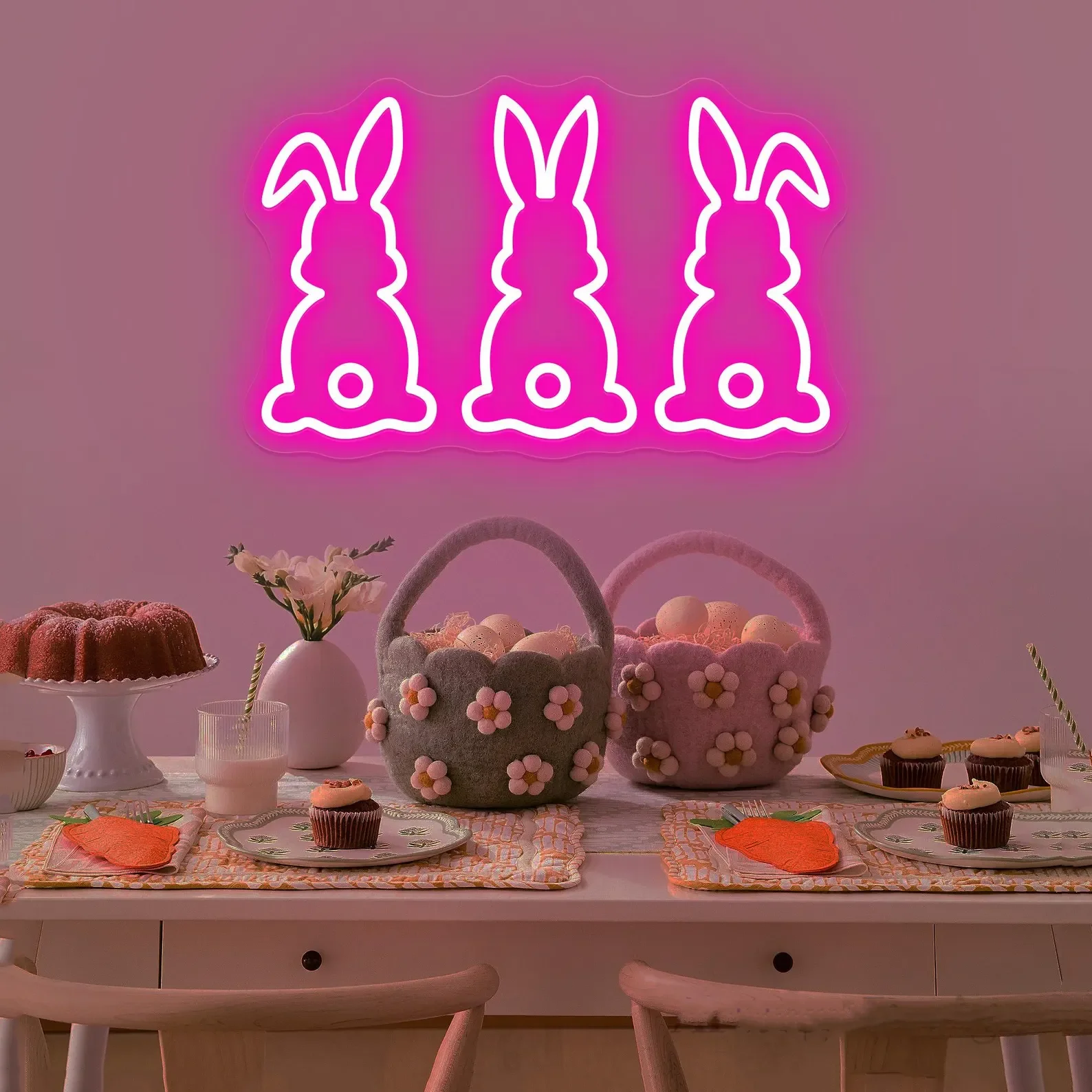 

Easter Bunny Neon Sign, Easter Rabbit Neon Decor, Easter Gifts for Kid,Rabbit Wall Art, Easter Wall Decor, Kid's Room Decor