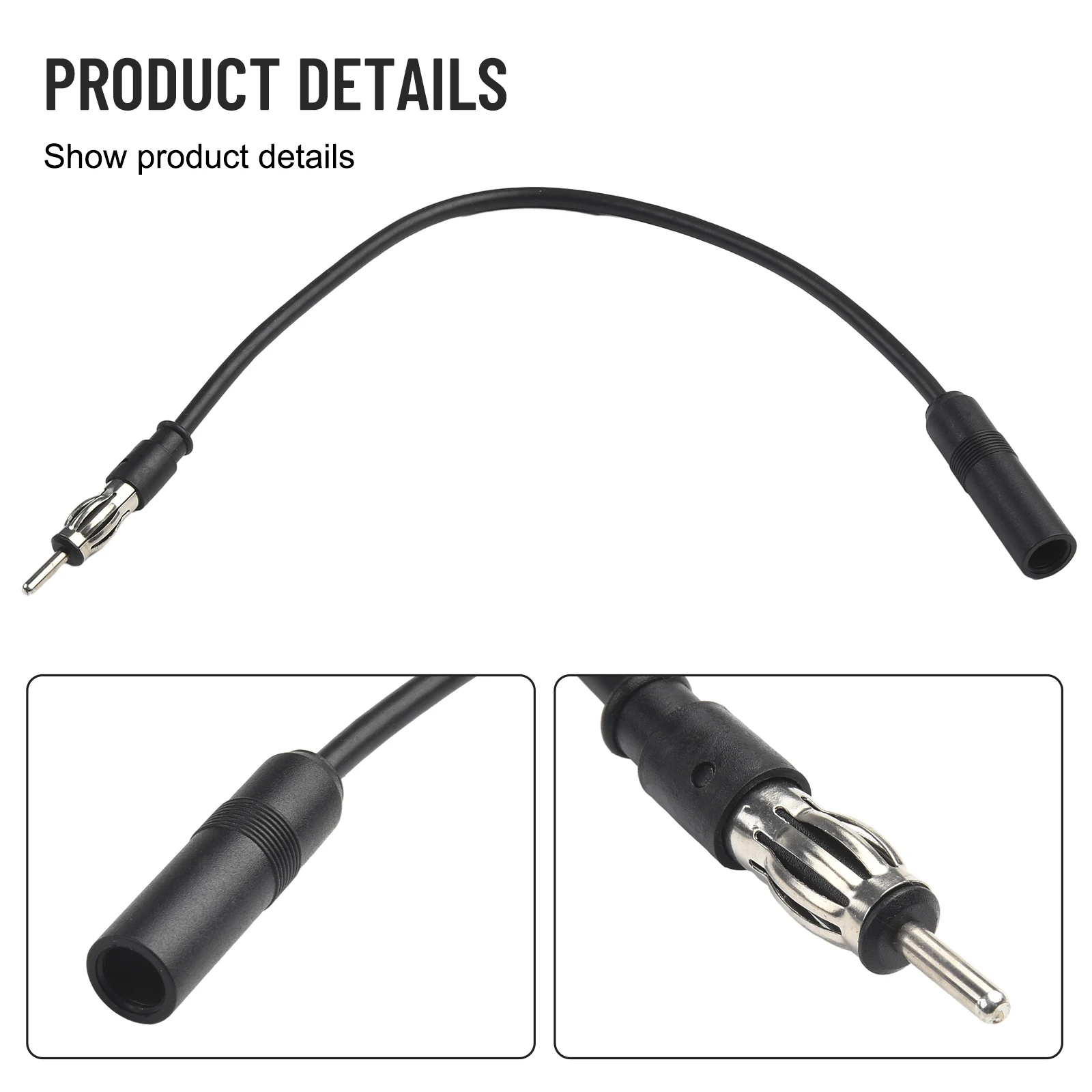 

Car Cable ABS Antenna Black Extension Cable Lightweight Portable Wide Application Brand New Practical To Use Car Spare Parts