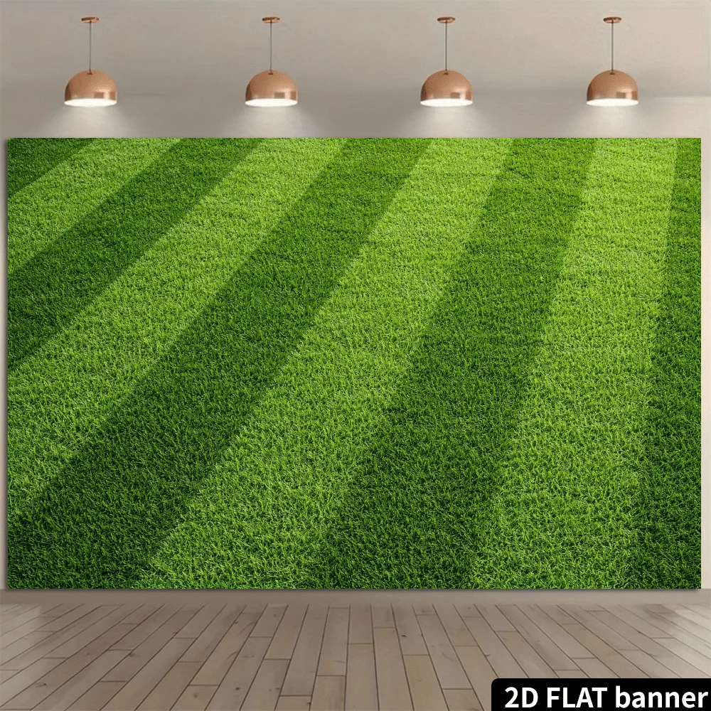 1 Stück, 2D flach, Fußballfeld-Rasen-Hintergrund. Realistische grüne Grasstruktur, fußballthemenbezogene Szenengestaltung, aus langlebigen Materialien. w – Detail 2