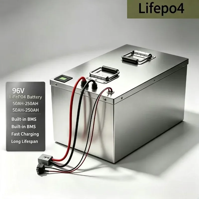 96V LiFePO4 Energy Storage Battery Pack,50Ah‑100Ah Adjustable Capacity Deep Cycle Battery With Built‑in BMS For Off Grid Solar P