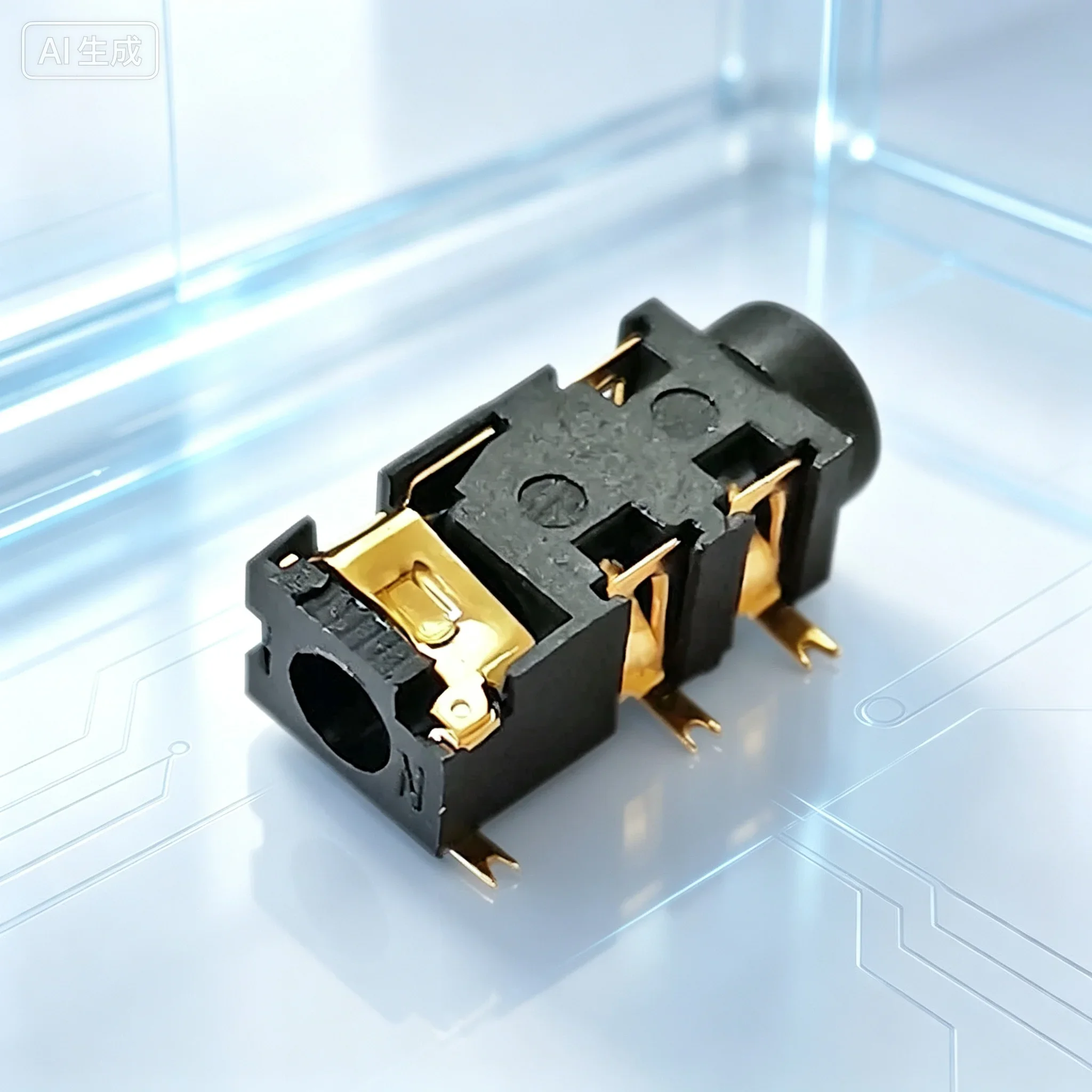for PJ‑327A 3.5mm 5‑Pin Gold‑Plated Audio Jack Socket SMD DIP Connector  50pcs