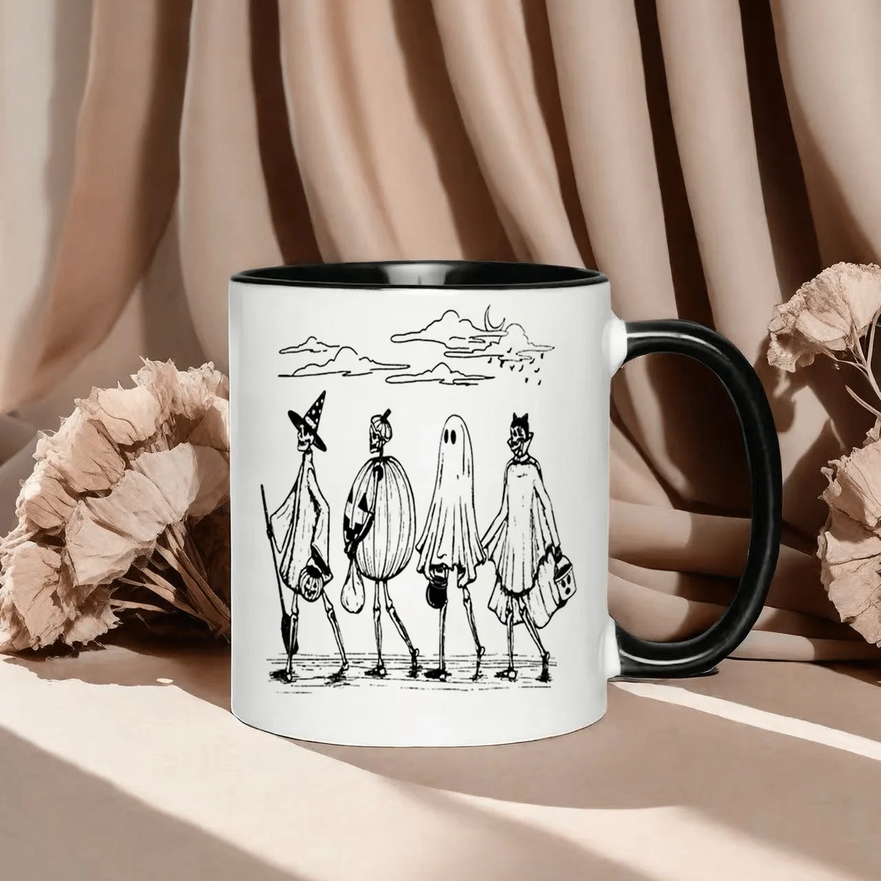 Cross-border Halloween-themed ceramic coffee mugs with grotesque ghosts and pumpkin designs for all seasons