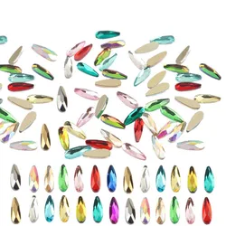 wholesale 2*6mm Smallest water drop Flat Back Nail Rhinestone  Special Shaped Crystal Art Stones 3D Personalized Decoration