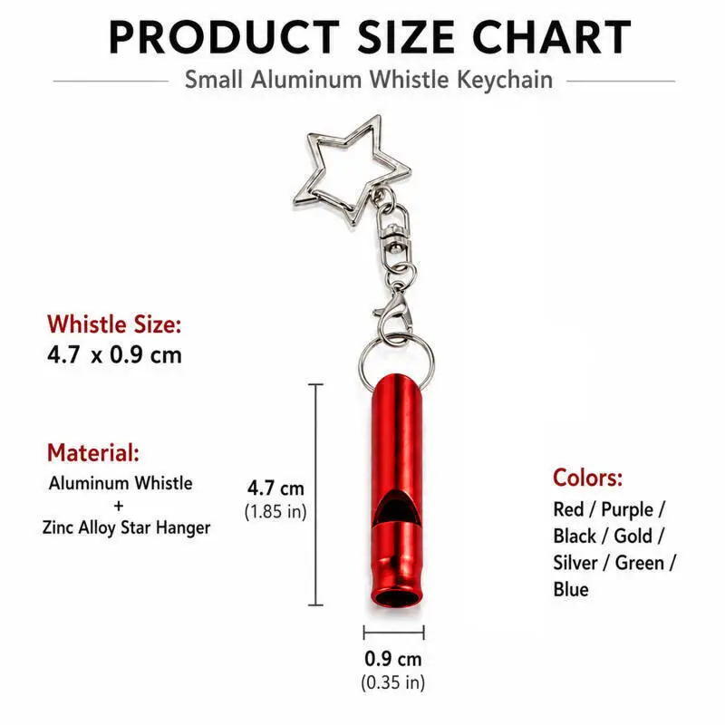 Outdoor Aluminum Alloy Small Whistle Portable Keychain Referee Whistle High Decibel Emergency Fire Training Survival Whistle