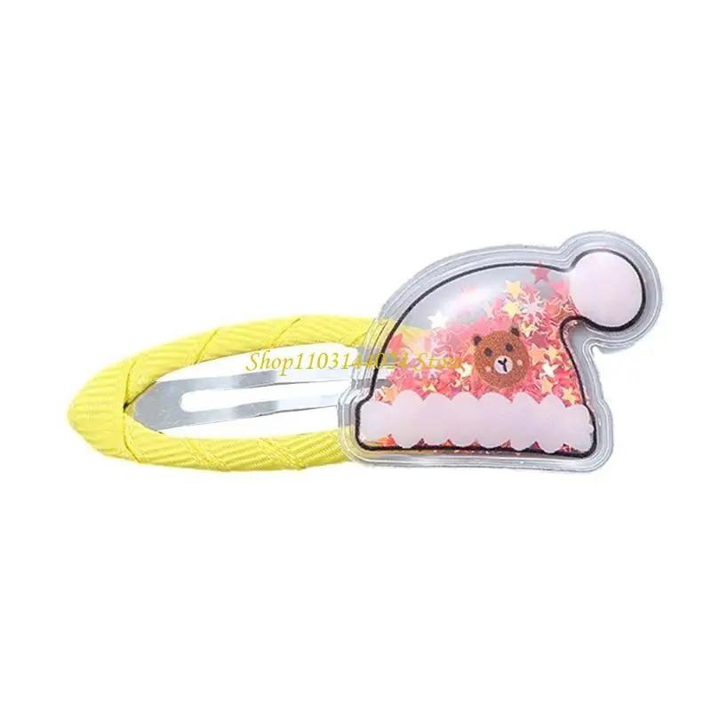 N5KE Cartoon Christmas Pattern Hair Pin Adult Teen Ponytail Bangs Festival Hair Clip