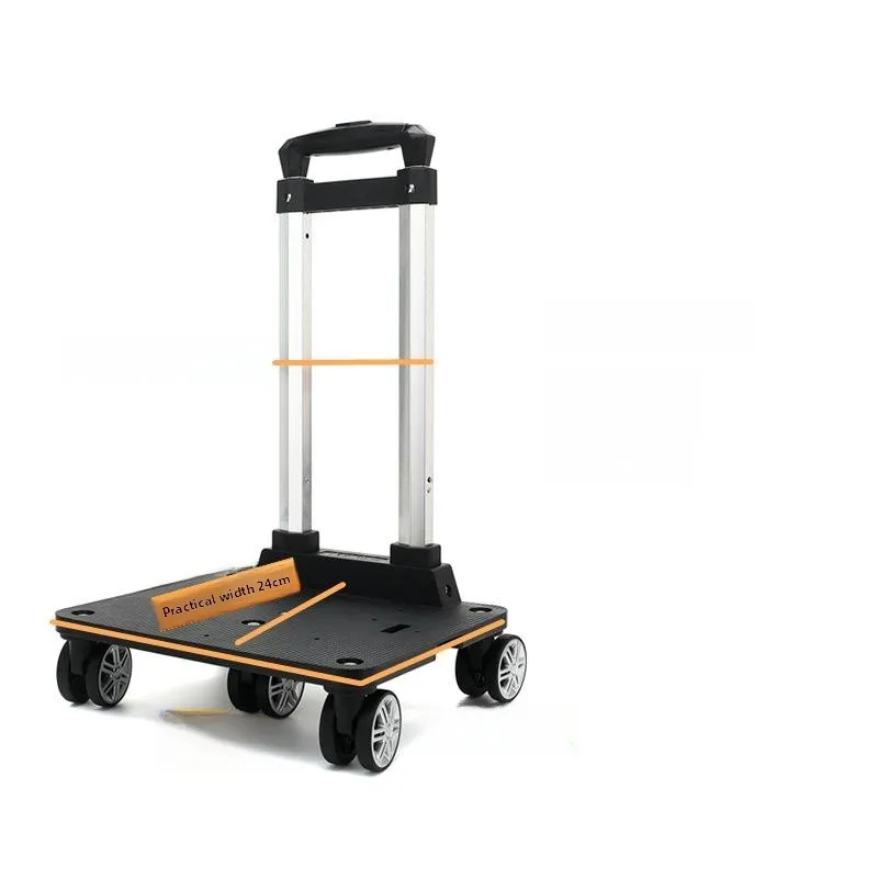 Aluminum Alloy Umbrella Wheel Luggage Carriage Backpack Baggage Cart Stacking Handle Student Backpack Frame Small Push Cart F...