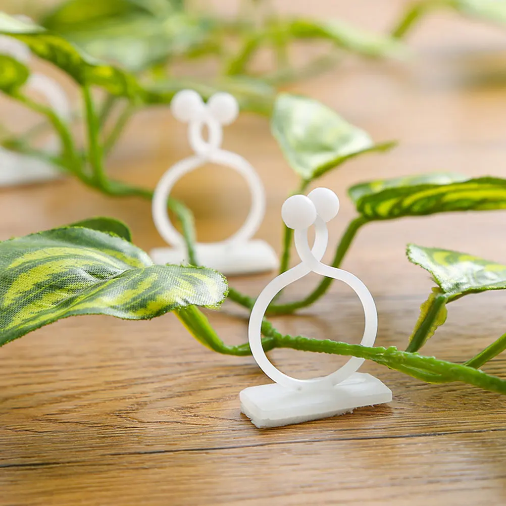 

100 Pcs Green Plant Fixer Garden Orchid Fastening Clips Indoor Dill Plants Support Resin Sticky Wall Fixture for Vines