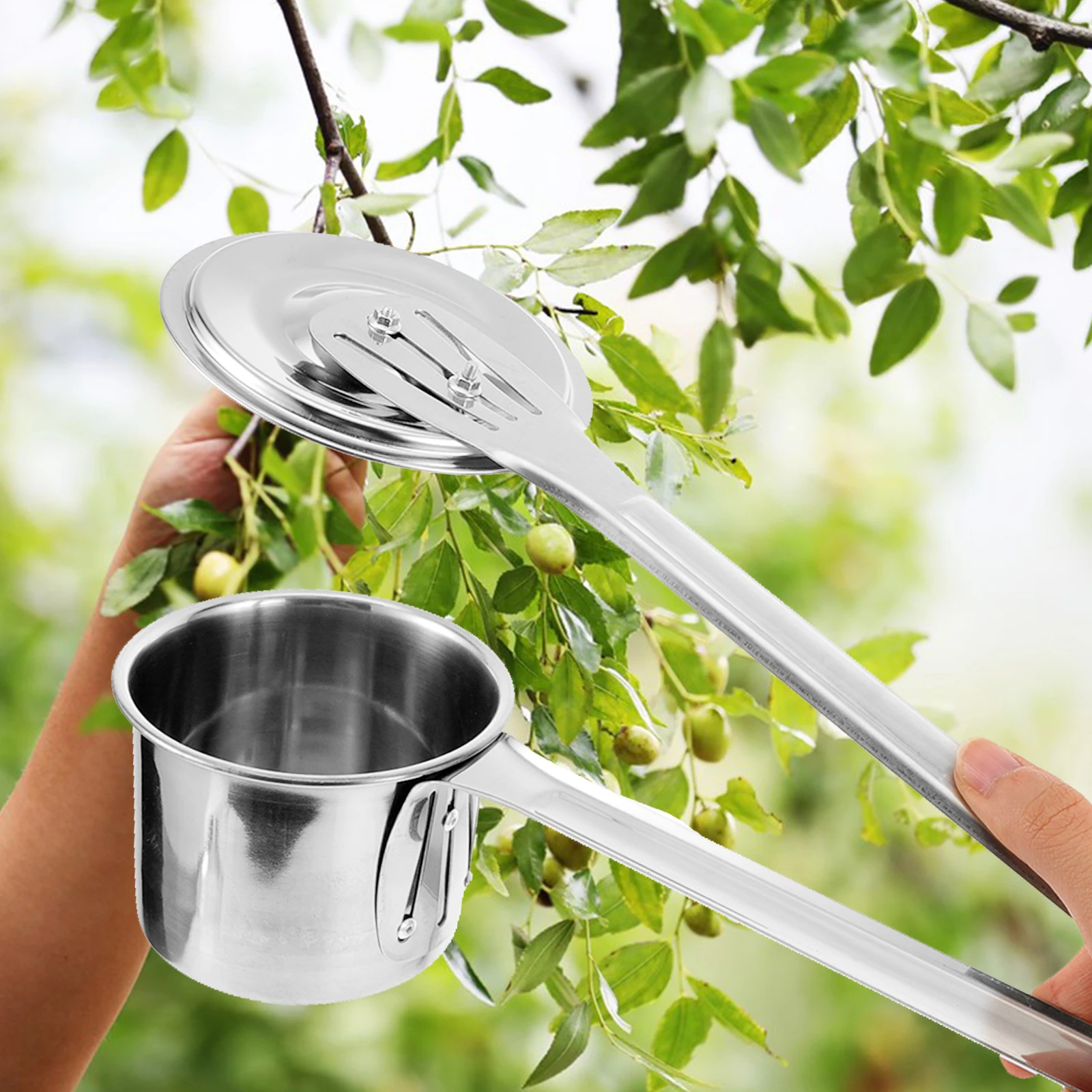 

Fruit Picker 8cm Stainless Steel Wild Harvester Tools Picking Home chard Farm Garden Adjustable Gardening Tools Fruit Baskets