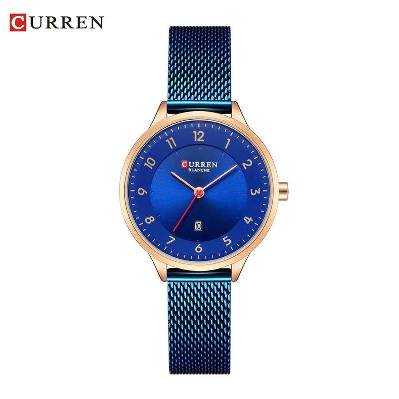 CURREN Women Watches Japanese Movement Quartz Watch Simple Dial Metal Mesh Strap Casual Clock Relogio Feminino Montre Femme