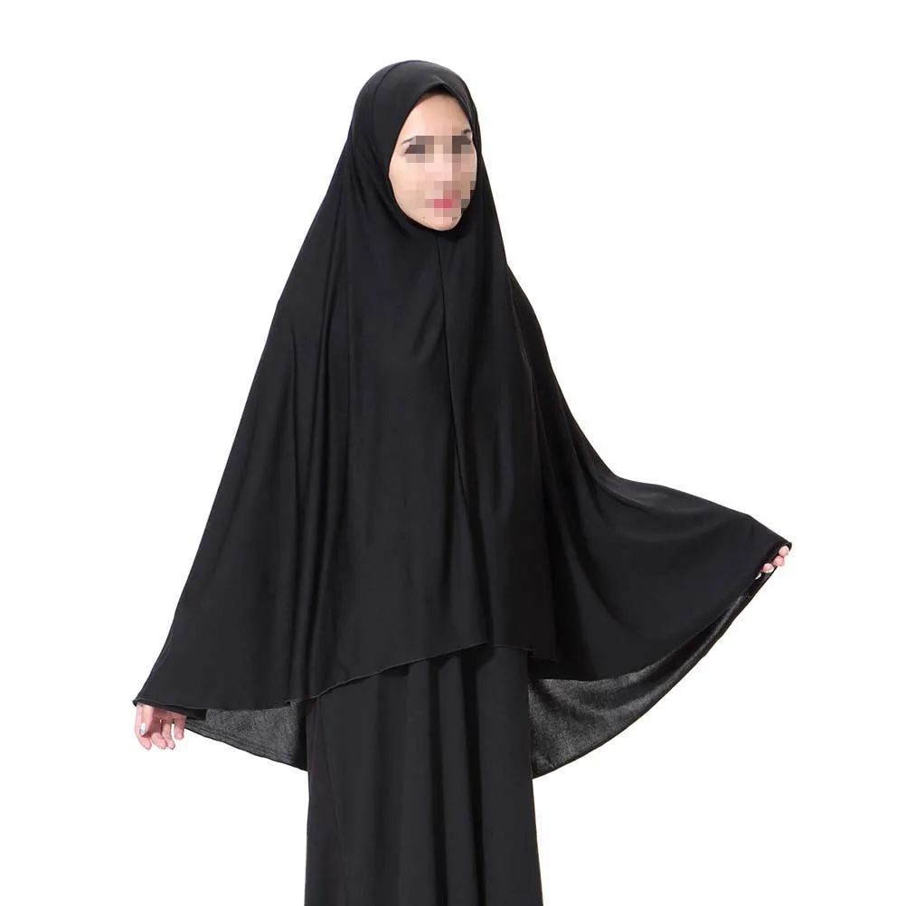 

Исламский хиджаб-шаль для женщин, длинный платок, стильный однотонный черный дизайн, мягкая эластичная ткань, идеально подходит для лета и пляжа.