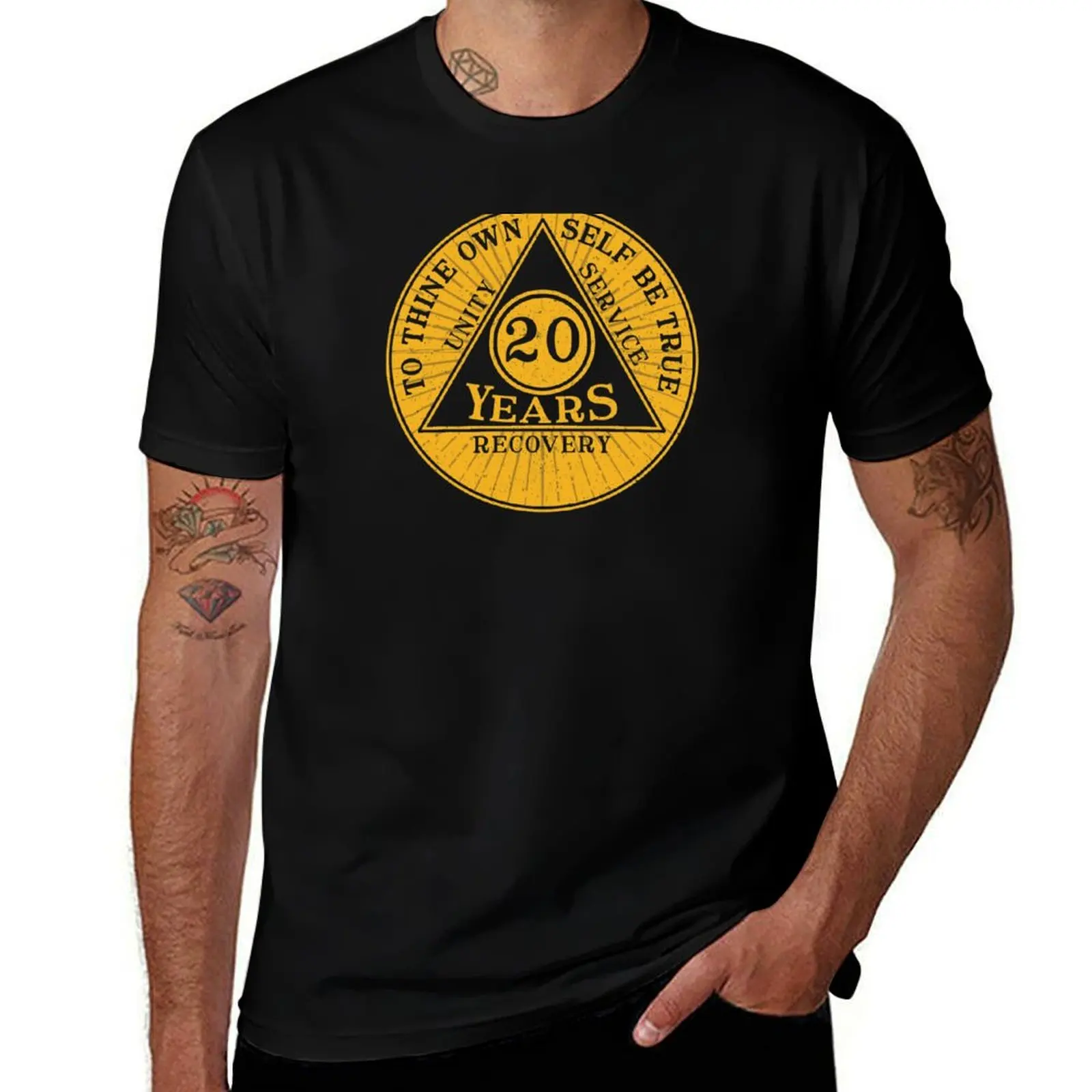 

humor coin funny shirts gift shirt cotton man sobriety for recovery t T-Shirt funny 20 t cotton years man shirts coin t dark