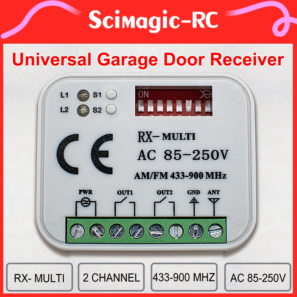 Imagem -02 - Transmissor Remoto para Porta de Garagem Interruptor Universal Receptor de Portão para Hormann Hse2 Hse4 Hsm2 Hsm4 433mhz 868mhz Tuya Wifi