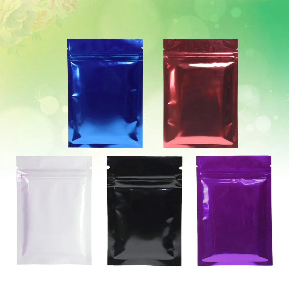 

100 pcs Self-Sealing Aluminum Foil Resealable Reusable Zipper Sealed Packaging For Food Storage Coffee Beans Nuts Pet Food