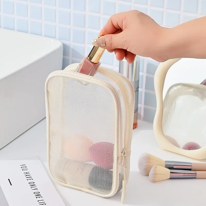 2025 New Makeup Organizer Bag Travel Toiletry Skincare Razor Toothbrush Pouch for Women  Men Mesh Cosmetic Wash Bag Case