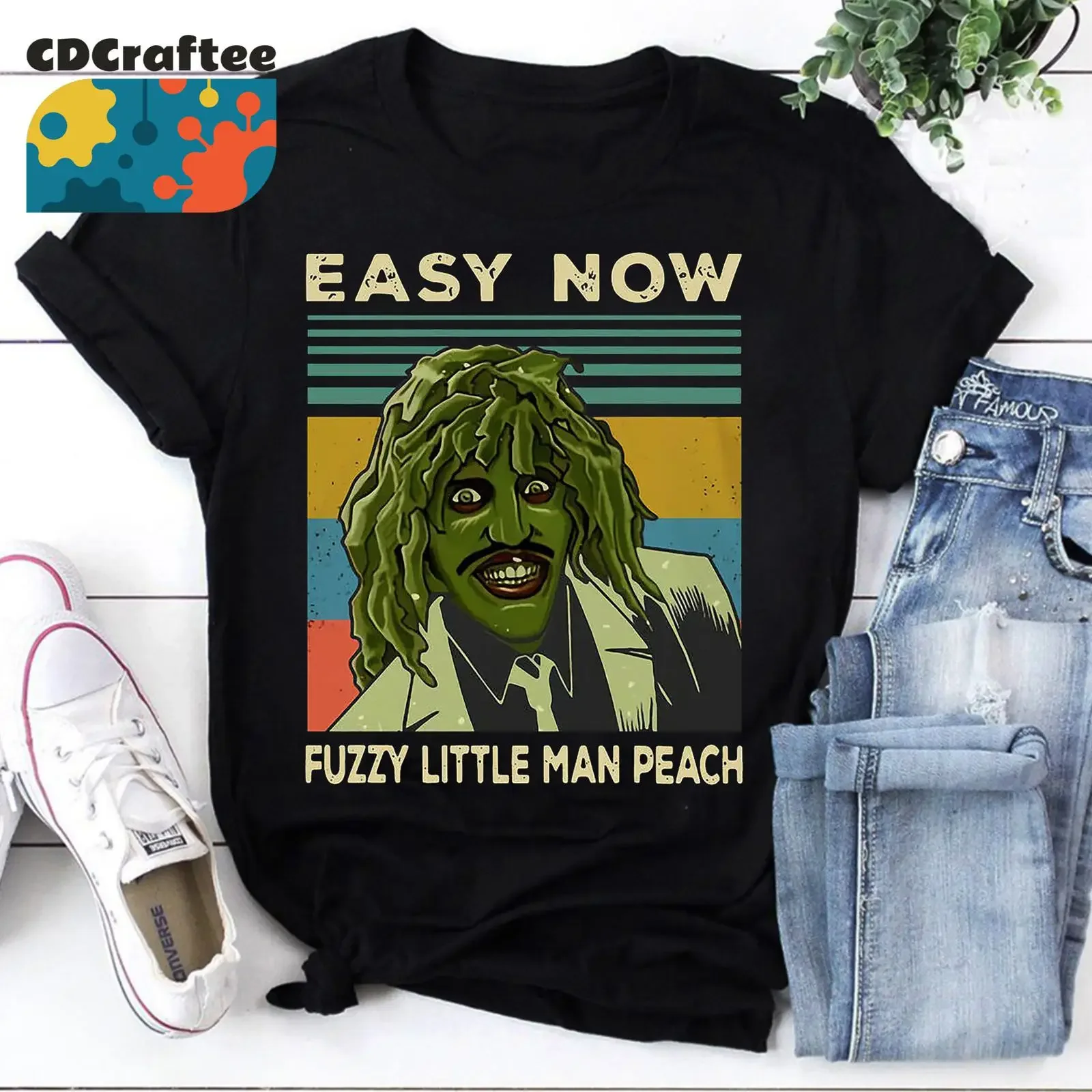 Old Gregg Easy Now Fuzzy Little Man Peach The Mighty Boosh Vintage T Shirt vintage Washed Comfortable Top For Everyday Wear