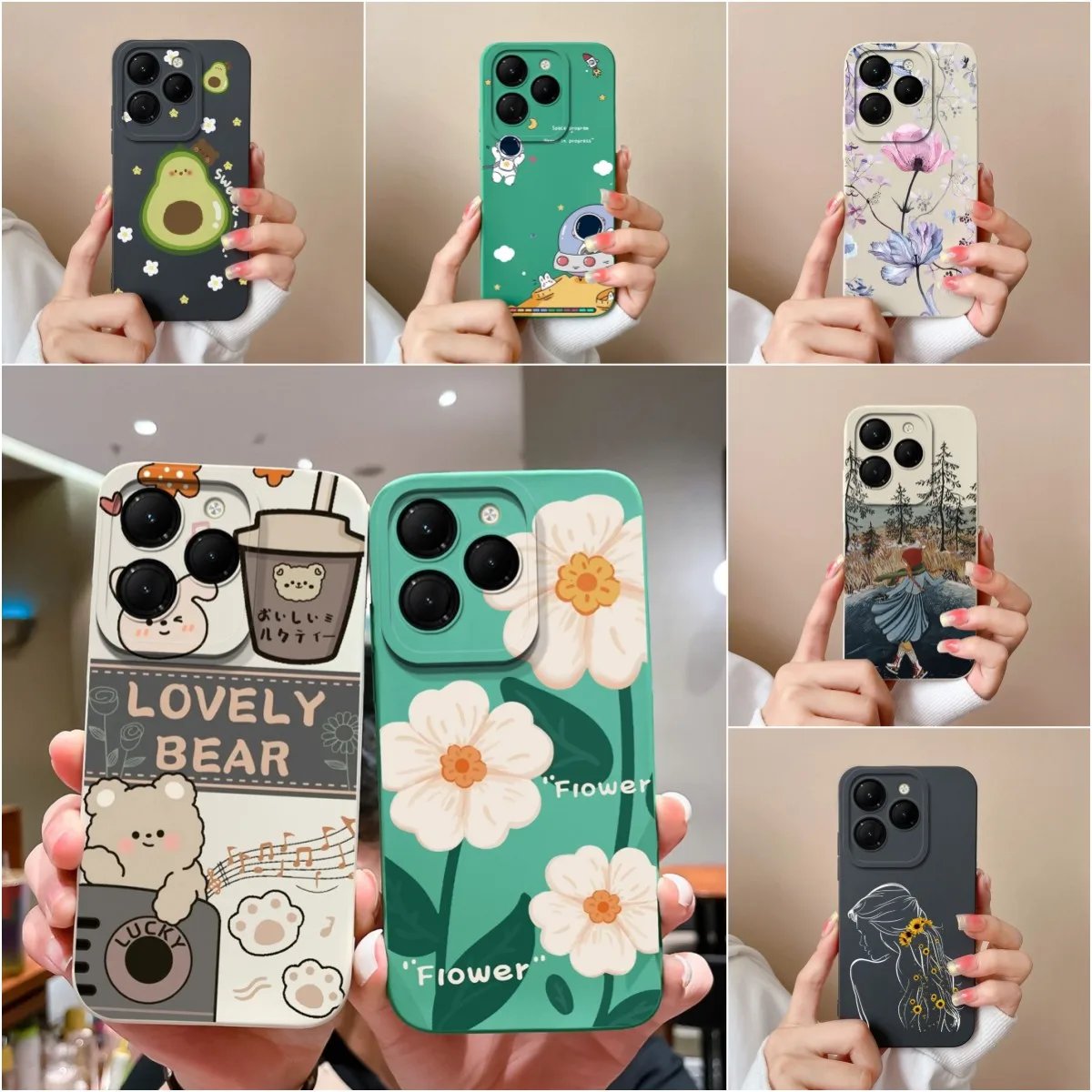 Phone Case For Infinix Hot 40 Pro 40i Cover Cute Fashion Design Matte Soft Liquid Silicone For Infinix Hot40Pro 40 i Fundas Capa